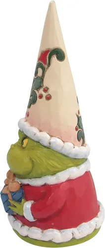 Vista 4 de Enesco Jim Shore Dr. Seuss The Grinch Gnomo sosteniendo un regalo, 5.5 pulgadas, multicolor, verde