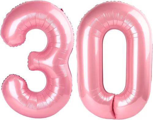 Vista 362 de Globos con números de 40 pulgadas, color negro, para decoraciones de cumpleaños de 10 a 100 años Jumbo 40In & Vibrant Color, With Hanging Holes
