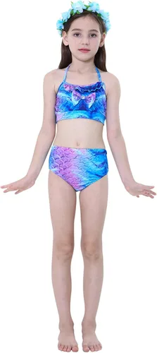 Vista 5 de Kakawayi traje de baño de 3 piezas diseño de cola de sirena para niñas