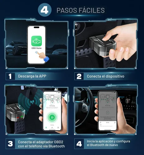 Vista 2 de Escáner OBD2, Bluetooth 5.4, inalámbrico, diagnóstico de automóvil para iOS y Android, prueba de rendimiento, revisión de motor, lector de errores