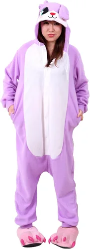 Vista 12 de Honeystore Pijama unisex cálida para adultos, cosplay, conejo, ropa para el hogar Azul