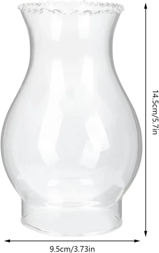 Vista 9 de Piezas de lámpara de aceite, lámpara de vidrio con capucha para chimenea de aceite de chimenea de huracán de repuesto de vidrio transparente de 3