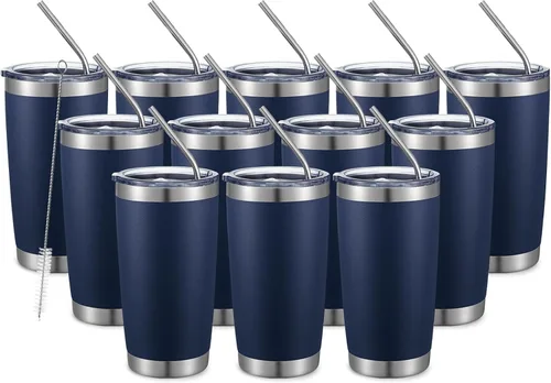 Vista 9 de COMOOO Vaso Térmico de 20 onzas al por Mayor con Aislamiento al Vacío de Doble Pared, Taza de Viaje de Acero Inoxidable con Tapa y Pajita