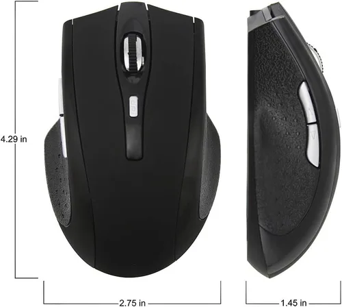 Vista 6 de FIRSTMEMORY - Ratón inalámbrico Bluetooth portátil, silencioso y recargable, sin ruido, 1600 DPI, 6 botones ópticos para PC, laptop, computadora
