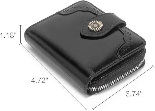 Vista 7 de BOSTANTEN Bolso de cuero para mujer, diseño de asa superior, bolso de hombro, bolso de Crossbody carteras negro y cuero para mujer RFID bloqueo