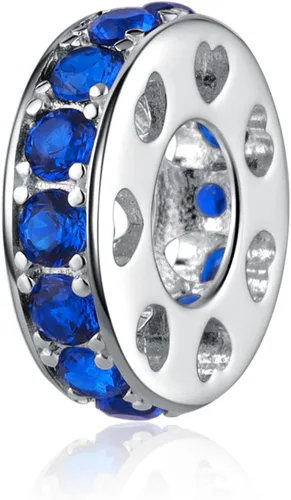 Vista 26 de 925 plata esterlina espaciador encanto grano con CZ transparente para pulseras Pandora Charms