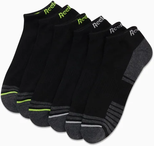 Vista 3 de Reebok Calcetines de cojín básicos transpirables de corte bajo para hombre paquete de 6