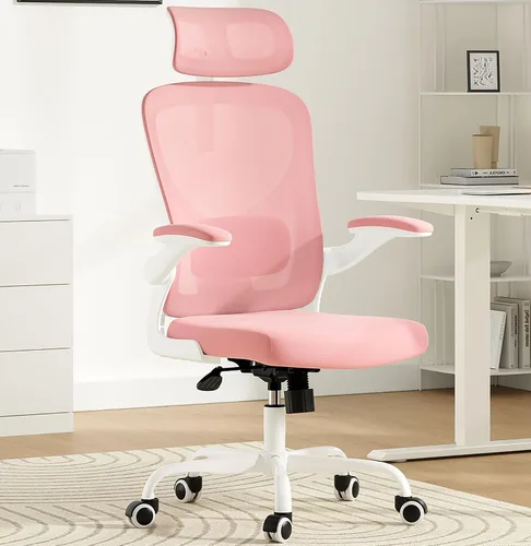 Vista 11 de Silla de oficina ergonómica negra y silla de escritorio de respaldo alto con soporte lumbar ajustable, cómodas sillas de juegos de computadora