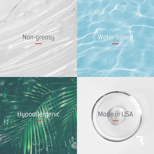 Vista 6 de Gel Conductivo para dispositivos faciales, de RF y cavitación – Ultra hidratante, de larga duración, 96% orgánico, hipoalergénico, fórmula sin
