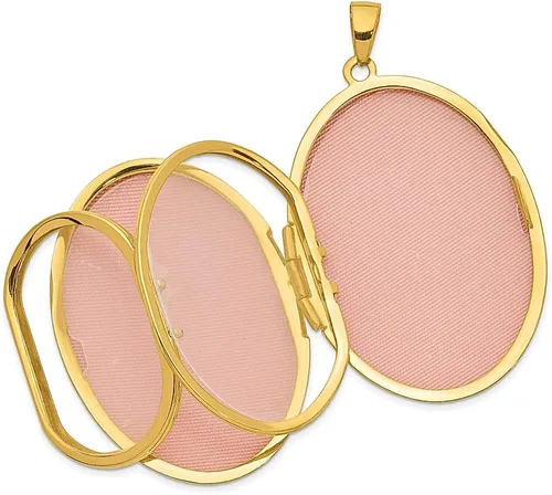 Vista 4 de Collar con medallón de fotos personalizado para familia, oro amarillo de 14 quilates, 1.496 in, joyería fina para mujer, regalos para ella, Piedra