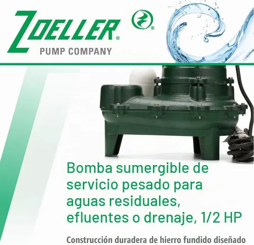 Vista 3 de Zoeller Waste-Mate 267-0001 Bomba de aguas residuales, 1/2 HP automática