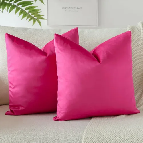 Vista 22 de OTOSTAR - Fundas de almohada decorativas de 16 x 16 pulgadas, fundas de cojín de terciopelo suave, fundas cuadradas para sofá, cama, sofá del hogar