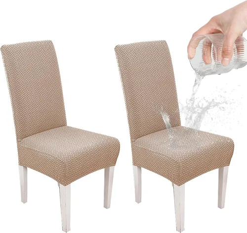 Vista 22 de Parsons - Funda para silla de comedor, funda desmontable para silla de sofá, funda retráctil (2, albaricoque)