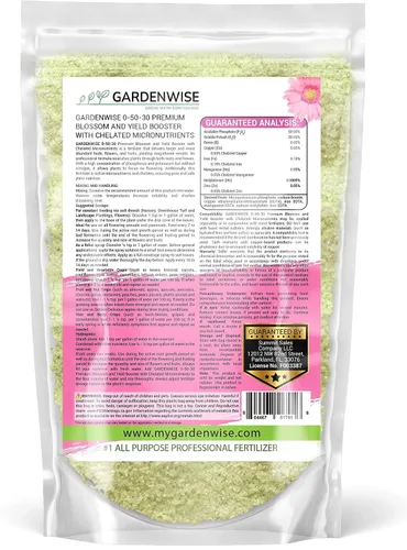 Vista 2 de GARDENWISE 0-50-30 Universal Premium Bud and Bloom Booster Aumenta la floración y el rendimiento, para uso en suelo e hidroponía, combustible