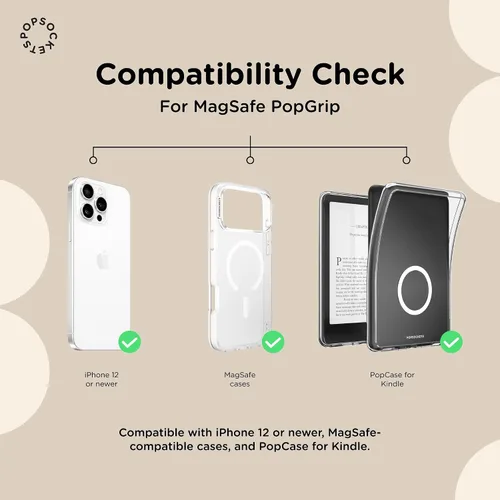 Vista 5 de PopSockets Agarre para teléfono MagSafe con patas, soporte magnético, parte superior intercambiable, agarre seguro para fundas MagSafe de iPhone