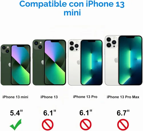 Vista 2 de JETech Funda para iPhone 13 mini, antiamarilleo, verde alpino