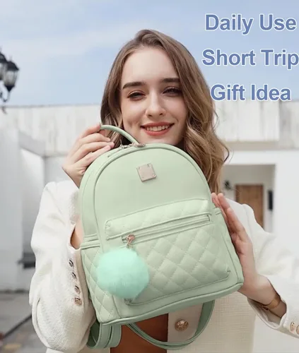 Vista 38 de Mini mochila de moda para niñas, bolso pequeño lindo de cuero a cuadros para mujer, mochilas pequeñas, Negro -, Mini mochila de moda para niñas