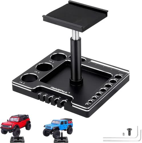 Vista 9 de Hobbypark 1/18 1/24 RC Crawler Soporte de trabajo de rotación de 360 grados Elevador o inferior Estación de trabajo de reparación de automóviles RC