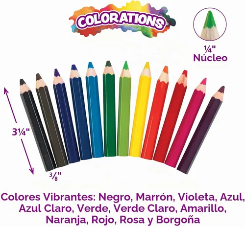 Vista 4 de Colorations STUBPEN - Lápices de colores rechonchos para niños, juego de 48 Shorter Size and Easier for Young Children to Handle, Easy to Grip