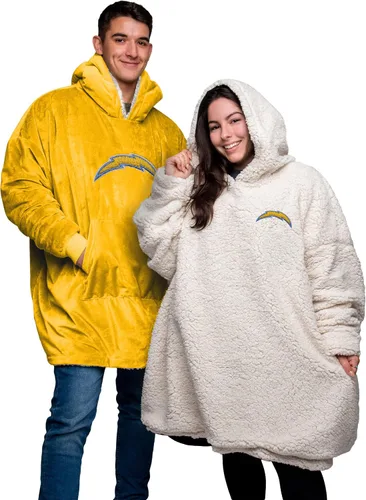 Vista 30 de FOCO NFL Unisex NFL Team Reversible Oversized Sherpa Hoodie Sweatshirt Big Logo Hoodeez