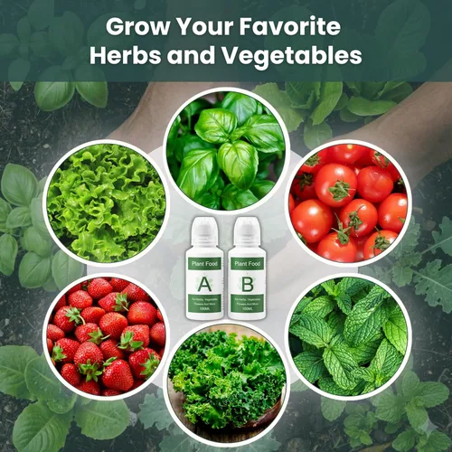 Vista 8 de Nouri Fertilizante líquido hidropónico para plantas de nutrientes A y B, sistema de cultivo hidropónico, accesorio para plantas