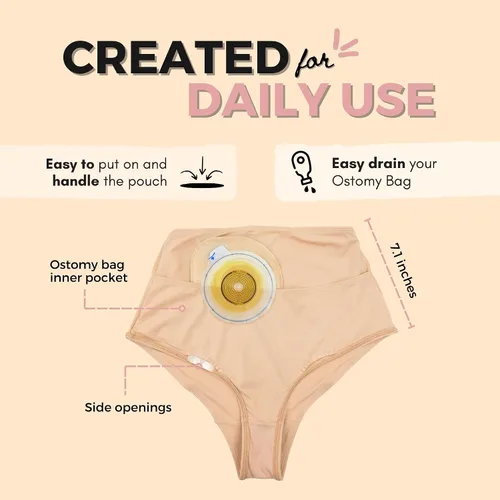 Vista 5 de SIIL Ostomy Panty, Colostomy Bag Covers Underwear for Women with Stoma Pocket for Ostomy Bag Support, Colostomy Ileostomy