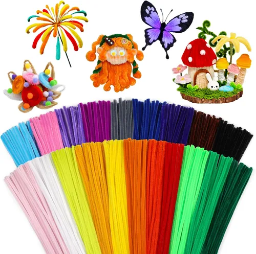 Vista 12 de 150 piezas de limpiapipas de chenilla marrón oscuro, limpiapipas peludos, bricolaje para manualidades creativas hechas a mano, proyectos de arte