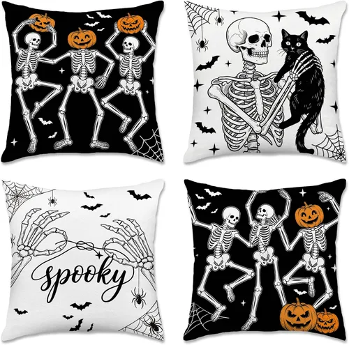 Vista 38 de pinata Juego de 4 fundas de almohada de otoño de 18 x 18 pulgadas