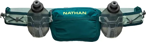 Vista 7 de Nathan Cinturón de hidratación con frascos, bolsillos de almacenamiento, Trail Mix Plus, cinturón para botella de agua para correr, aislado, Negro