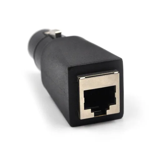 Vista 7 de Paquete de 4 conectores DMX a RJ45 Adaptador XLR de 5 pines a conector Ethernet hembra, cable Ethernet CAT-5 como cable DMX512