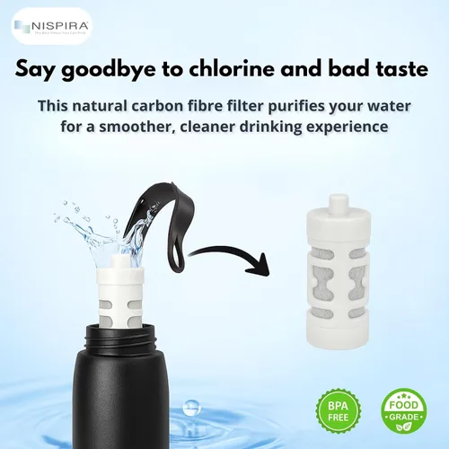 Vista 3 de Nispira Filtro de agua de carbón activado de repuesto compatible con botella de agua diaria Philips GoZero, 6