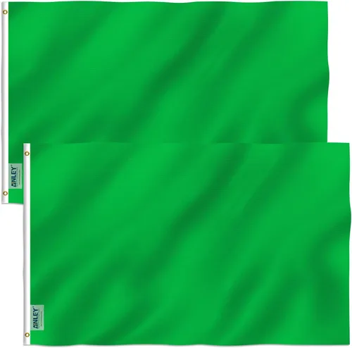 Vista 13 de Bandera ANLEY cuadriculada de color sólido, Negro
