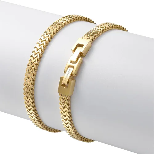 Vista 4 de Geoffrey Beene Mens Stainless Steel Double Franco Chain Bracelet with Extension