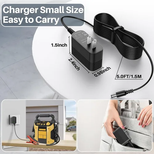 Vista 7 de Cable de alimentación de 12V CC para cargador de batería de arranque de EverStart Maxx Compatible con Ever Start Max J7CCE J7CE 800A 800 pico