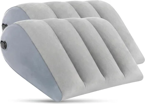 Vista 9 de Almohada inflable de cuña para dormir y viajar, soporte multiusos para espalda, piernas y rodillas, cojín triangular portátil para cama, sofá u