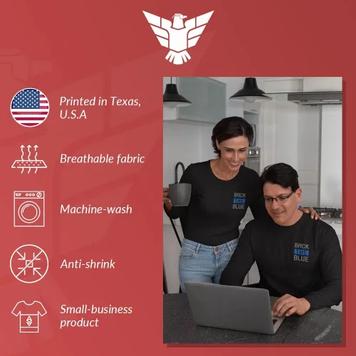 Vista 6 de Back The BlueUSA Flag Police Lives Matter - Camiseta de manga larga
