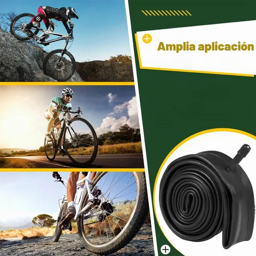 Vista 7 de 6 piezas de tubo interior de bicicleta de 20/24/26x1.75/1.95/2.0/2.1/2.125" con 2 palancas de neumáticos y 2 correas de protección con válvula