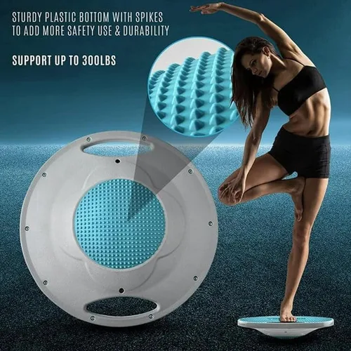 Vista 6 de Yes4All Wobble Balance Board, Plastic Stability Trainer with Handles for Standing Desk, Core Training & Home Gym Workout