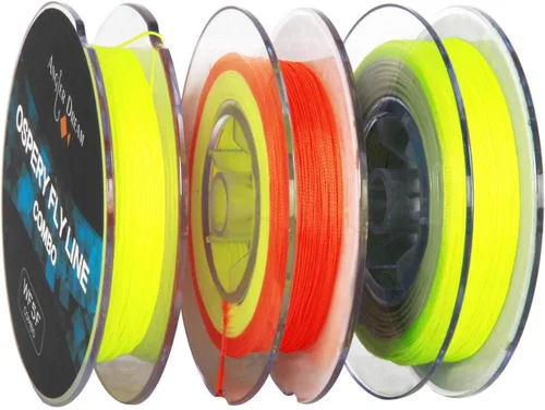 Vista 6 de Línea de pesca con mosca WF3F WF5F WF8 de 100 pies con peso combinado línea de mosca hacia adelante con respaldo trenzado, línea de precarga