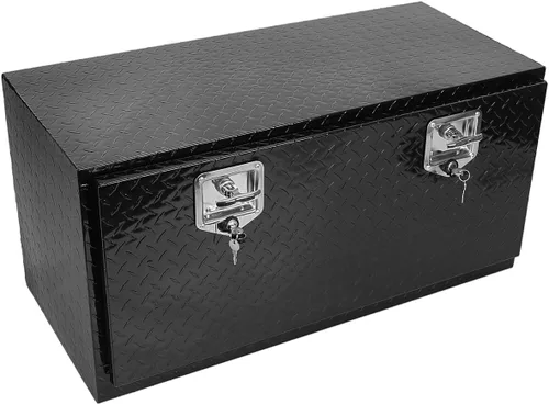 Vista 12 de confote Caja de herramientas chapada en aluminio resistente de 18 x 17 x 18 pulgadas, caja de herramientas para debajo de la carrocería, caja