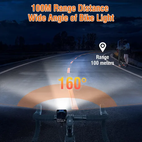 Vista 4 de BORUiT Bike Lights for Night Riding, Bicycle Light Front Headlight and Back Taillight with 8+5 Light Modes, USB Rechargeable Bright Bike Headlights