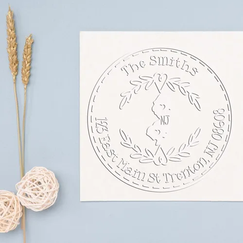 Vista 281 de Alabama State Wreath - Sello de sello de dirección personalizado para invitaciones de fiesta, tarjetas de vacaciones y decoración del hogar Sello