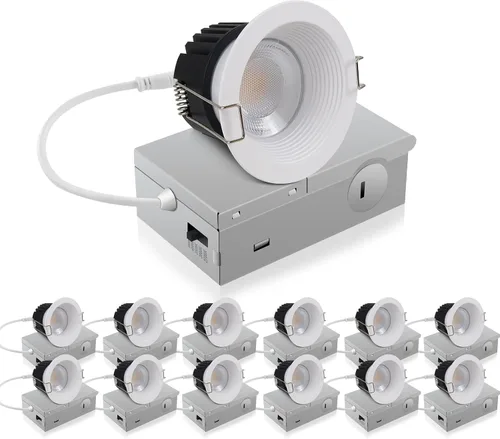 Vista 40 de Adetu lámpara de techo empotrable antirreflejos LED de 2 pulgadas, 5 CCT, con caja de conexiones, 2700K/3000K/4000K/5000K seleccionables, CRI90+, 8