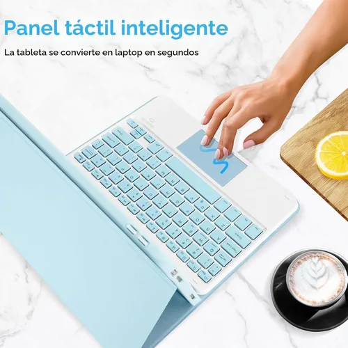 Vista 2 de LAMA Funda con Teclado Touchpad para iPad (A16) 11ª generación 2025/10ª generación 2022, funda tipo folio con soporte para lápiz, trackpad