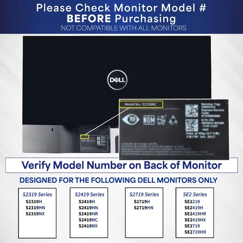 Vista 2 de VIVO Soporte de placa adaptador VESA de conexión rápida diseñado para monitores Dell S2218, S2318, S2319, S2418, S2419H, S2718, S2719, SE2419H y más