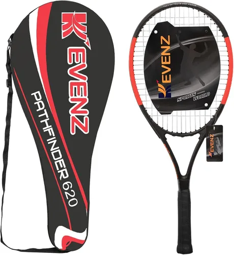 Vista 10 de KEVENZ Raqueta de tenis para adultos, raqueta de tenis de fibra de carbono con bolsa de transporte, peso ligero y resistente a los golpes Negro