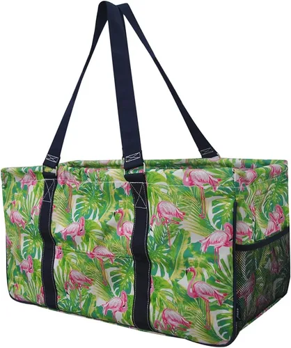 Vista 95 de NGIL Bolsa de comestibles reutilizable extra grande plegable de gran tamaño para comestibles, almacenamiento, picnic, playa, Estampado de vaca
