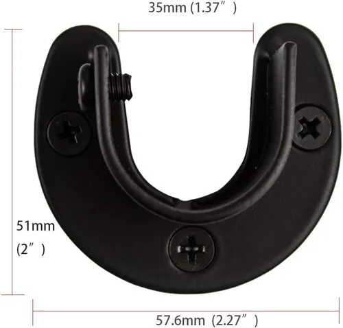 Vista 3 de Zip Seven - Juego de soporte para barra de ducha 1-5/16 en forma de U, soporte de barra de cortina resistente, soporte de acero inoxidable negro