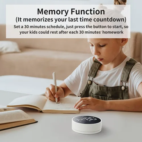 Vista 4 de VOCOO - Temporizador de cocina digital - Temporizador magnético de cuenta regresiva con pantalla LED grande, volumen ajustable, fácil de usar