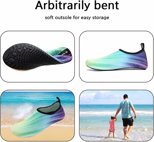 Vista 3 de Zapatos de natación de secado rápido, estilo de pies descalzos, calcetines de playa para piscina, yoga y surf, para hombre y mujer